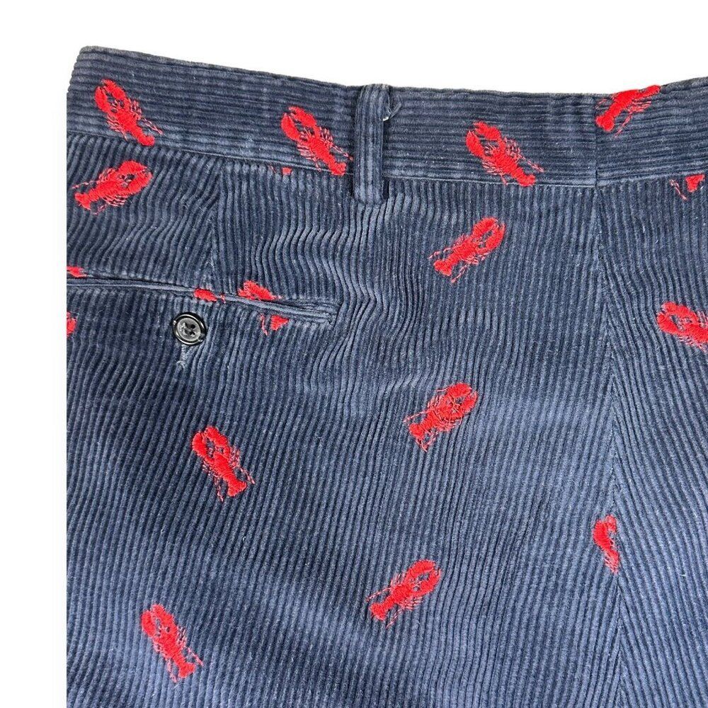 Hand Tailored 80s Lobster All Over Print Blue Corduroy Men's 36‎ - Picture 6 of 10